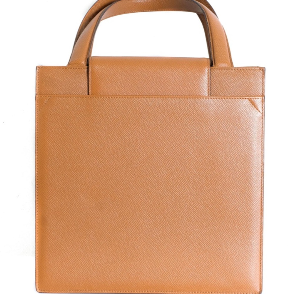 Like New Bulgari Cognac Leather Tote Bag